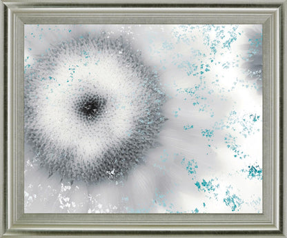 Frosted Petal Burst - 28" x 34" Framed Wall Art - Gray