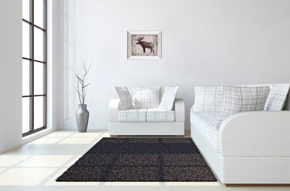 Wildness Iv-timber By Sandra Jacobs - Mirror Framed Elk Print Wall Art - Dark Brown