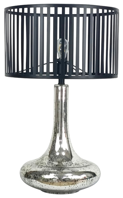 Silver Nocturne - 30 X 18 - Glass Table Lamp (Set of 2) - Antiqued Silver Mercury Glass