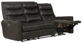 Bosa - Leather Power Reclining Sofa - Charcoal