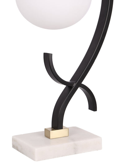 Lunar Loop Metal & Marble Accent Lamp (Set of 2) - Matte Black / White
