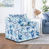 Sylvie - Swivel Chair - Blue / White