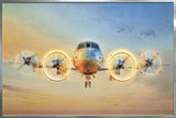 "Aviation Glow" Hand-Embellished LED In Frame - Metallic / Multicolor