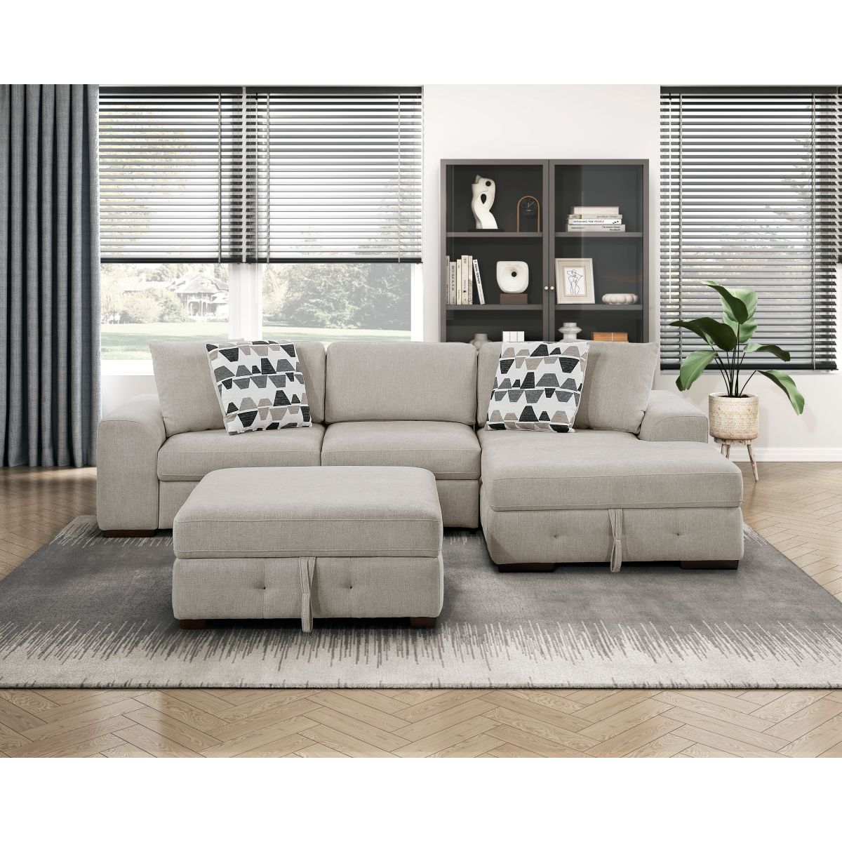 Raife - Storage Ottoman - Taupe