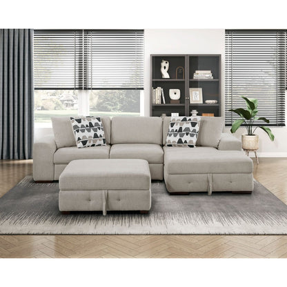 Raife - Storage Ottoman - Taupe