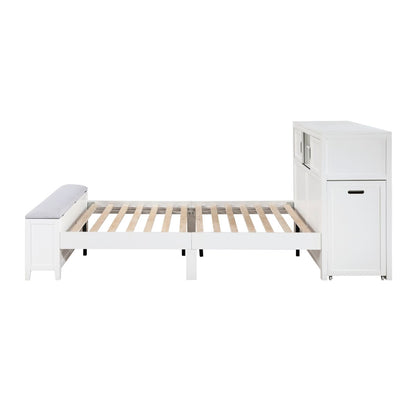 Sloane - Bookcase Bed With Hidden Desk, Stool And Storage Bench