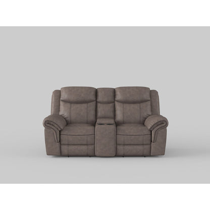 Aram - Double Glider Reclining Loveseat With Center Console, Receptacles And USB Ports