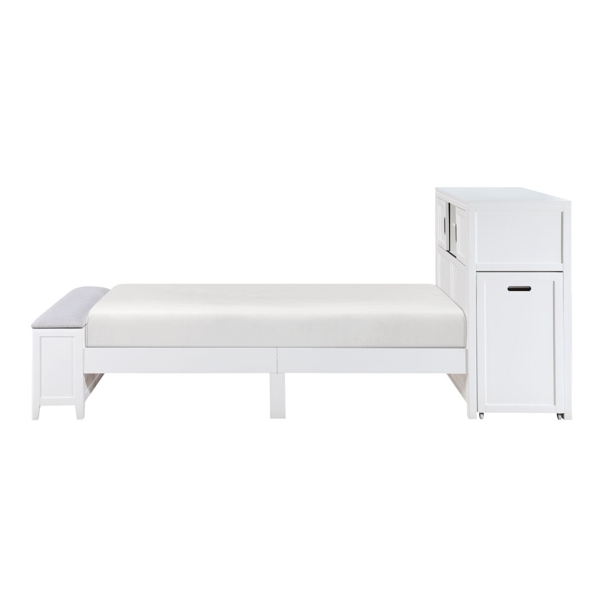 Sloane - Bookcase Bed With Hidden Desk, Stool And Storage Bench