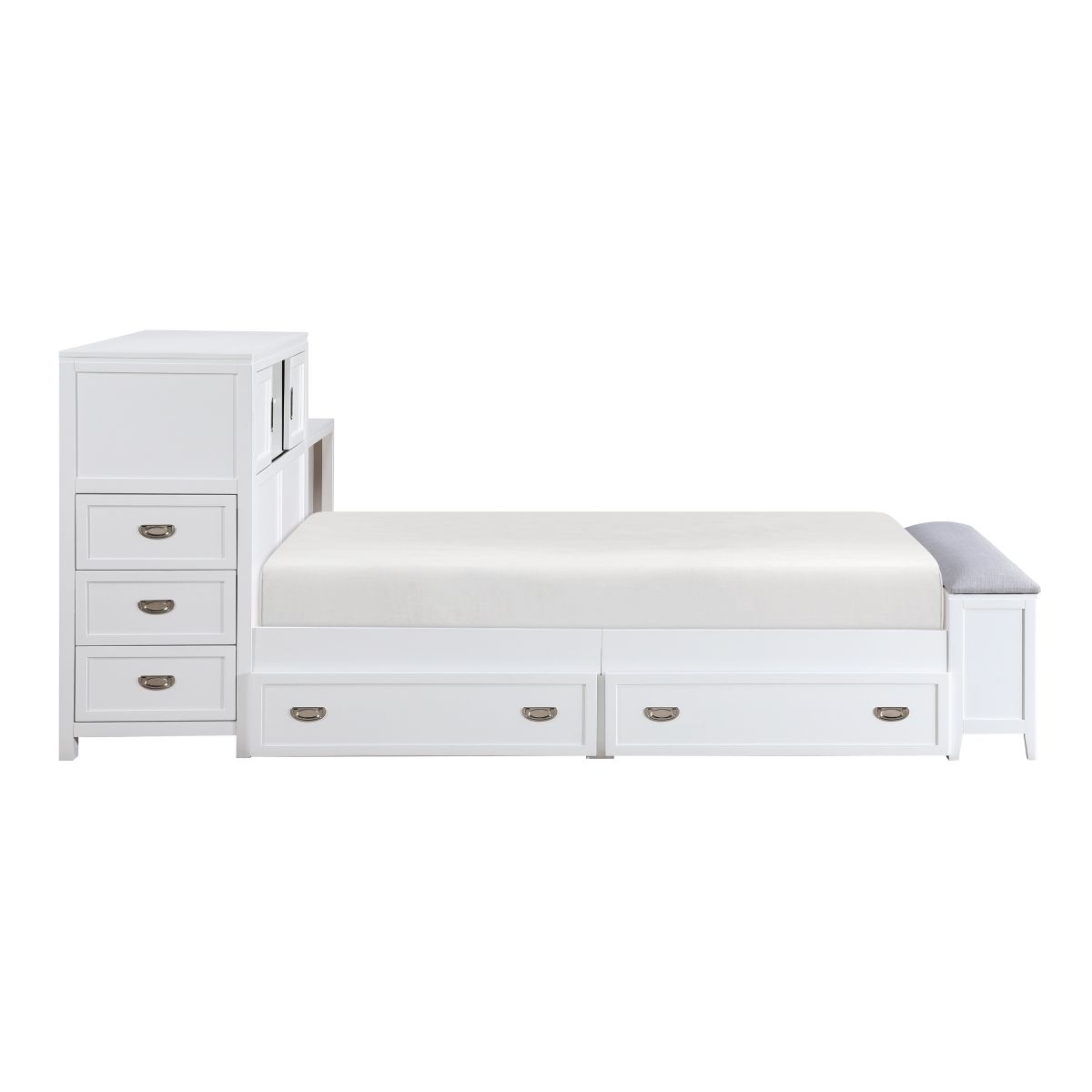 Sloane - Bookcase Bed With Hidden Desk, Stool And Storage Bench