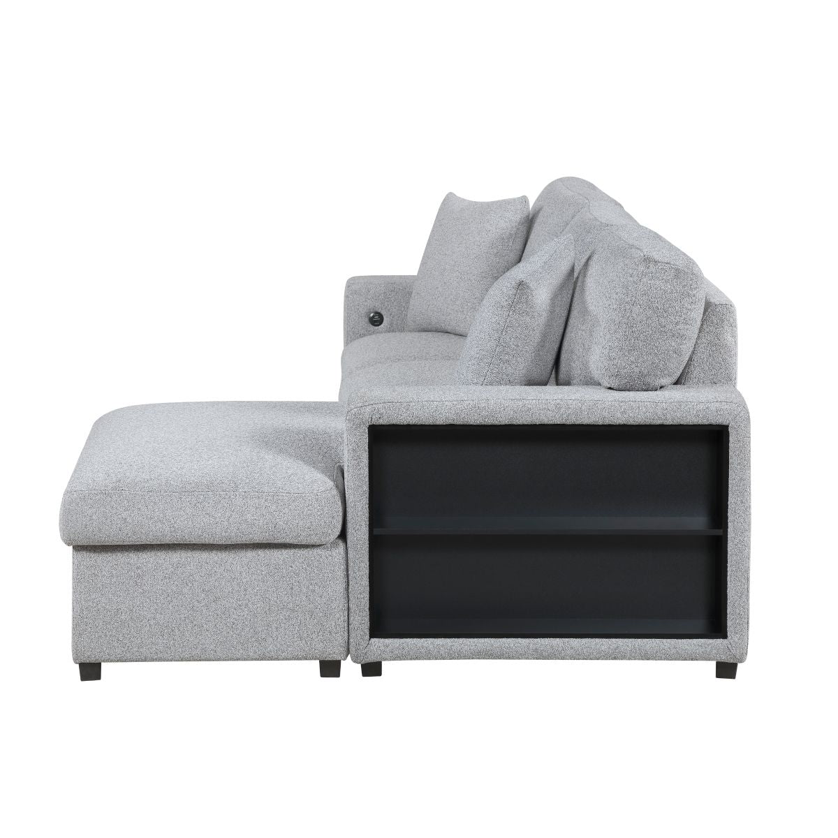 Pompano - Sectional With Chaise, Pull-Out Bed And Hidden Storage, Charging Ports