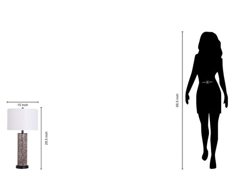 "Serpent Elegance" Faux Leather Table Lamp With Metal Base (Set of 2) - Snake Skin / Asb Gray