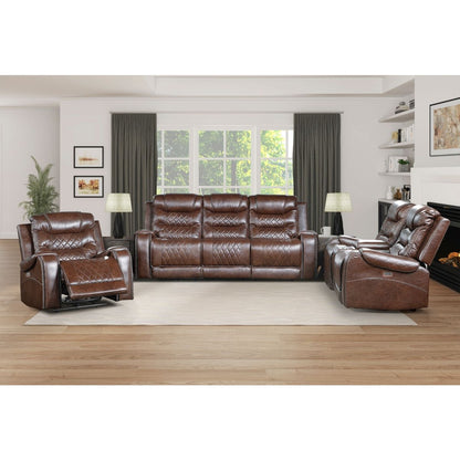 Putnam - Power Double Reclining Sofa With Center Drop-Down Cup Holders, Receptacles And USB Ports