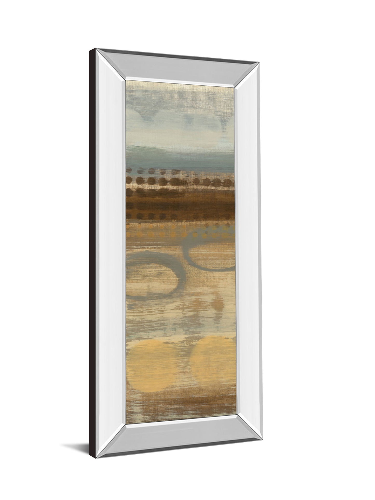 Movement Panel I By Jeni Lee - Mirror Framed Print Wall Art - Light Brown