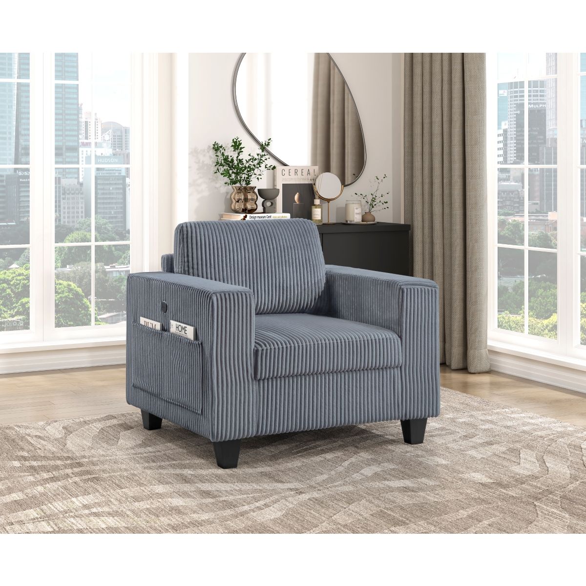 Walterboro - Chair With Storage Pouches And Charging Ports