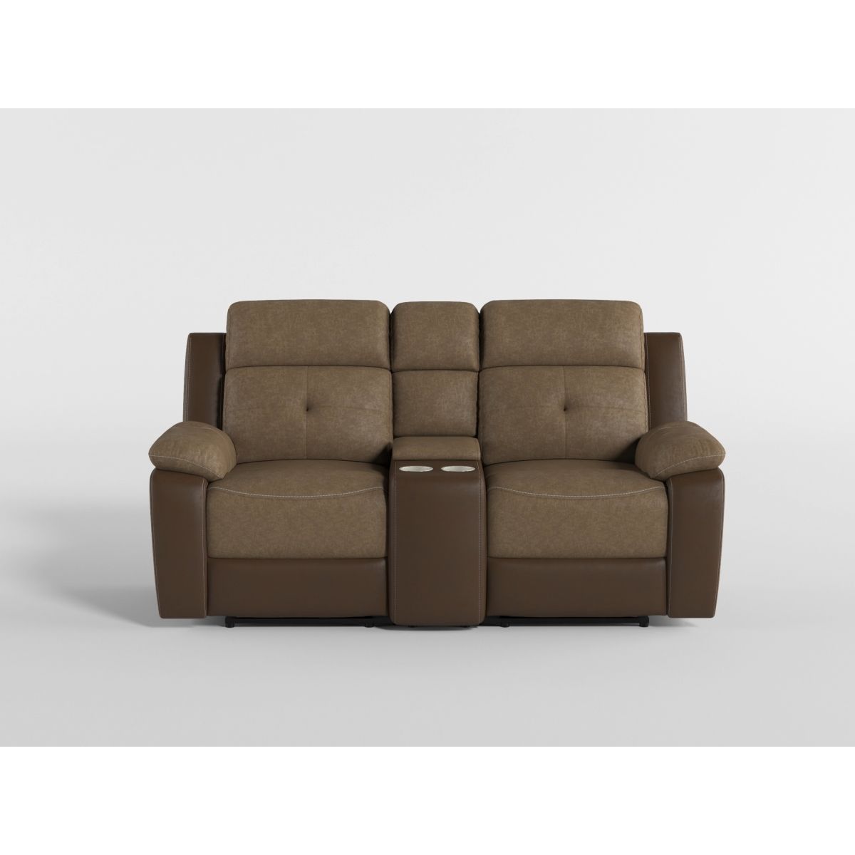 Glendale - Double Glider Reclining Loveseat With Center Console - Brown
