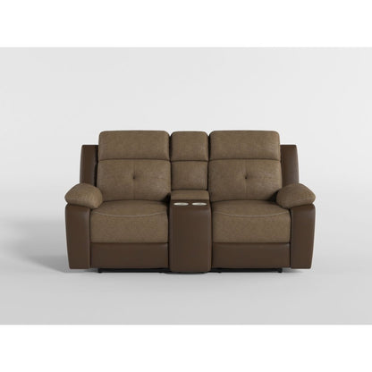 Glendale - Double Glider Reclining Loveseat With Center Console - Brown