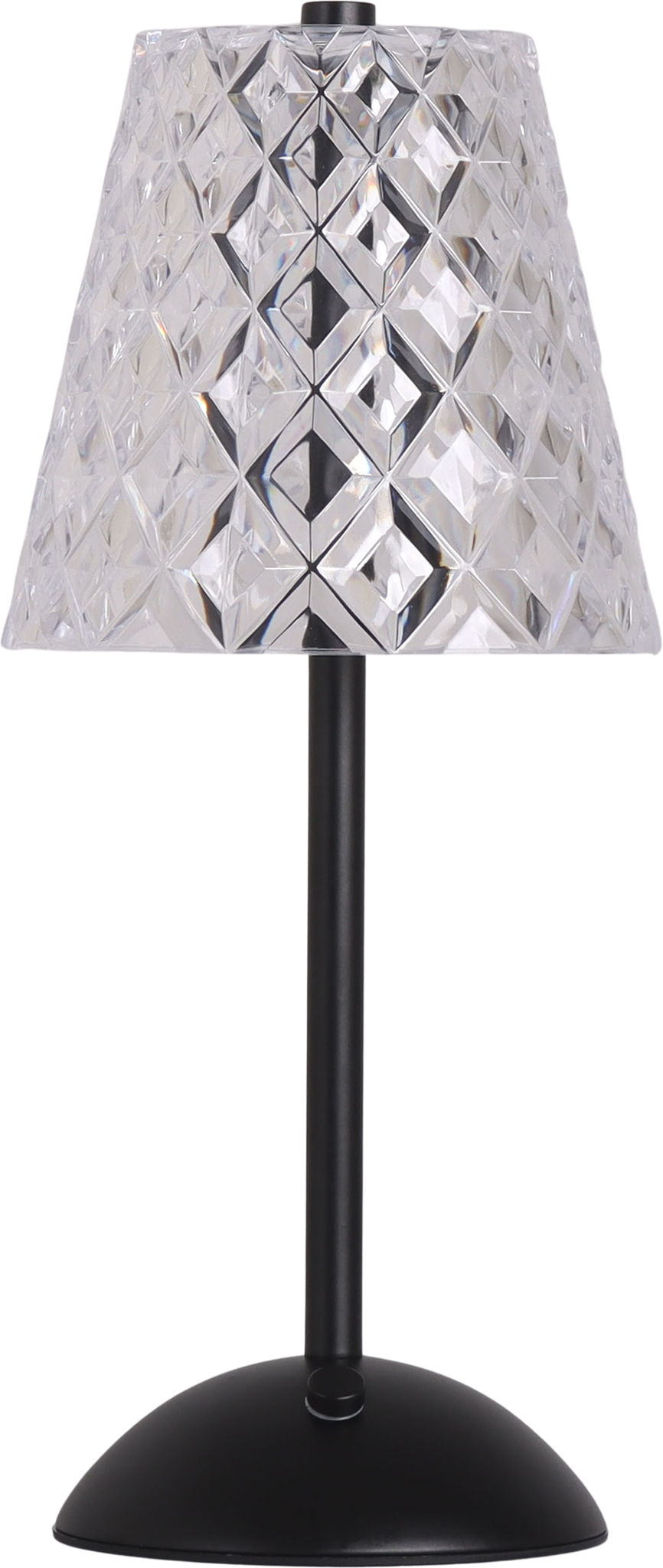 "Crystal Radiance I" Rechargeable LED Metal Accent Lamp (Set of 2) - Matte Black / Clear Gray