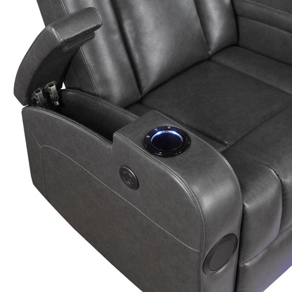 Turbo - Power Reclining Chair With Wireless Charger - Gray