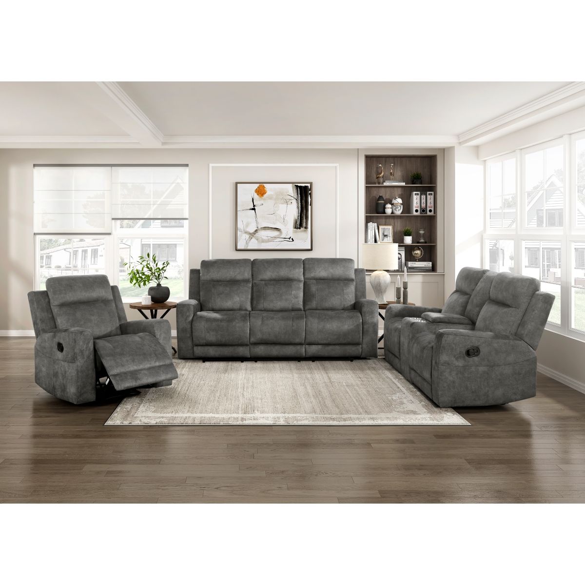 Muncie - Reclining Chair - Brownish Gray