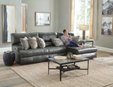 Como - 3 Piece Italian Leather Match Reclining Sectional