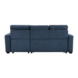 Barbara - Reversible Sectional With Hidden Storage And Pull-Out Bed - Blue