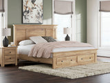Makidern - Panel Storage Bed With Storage Footboard