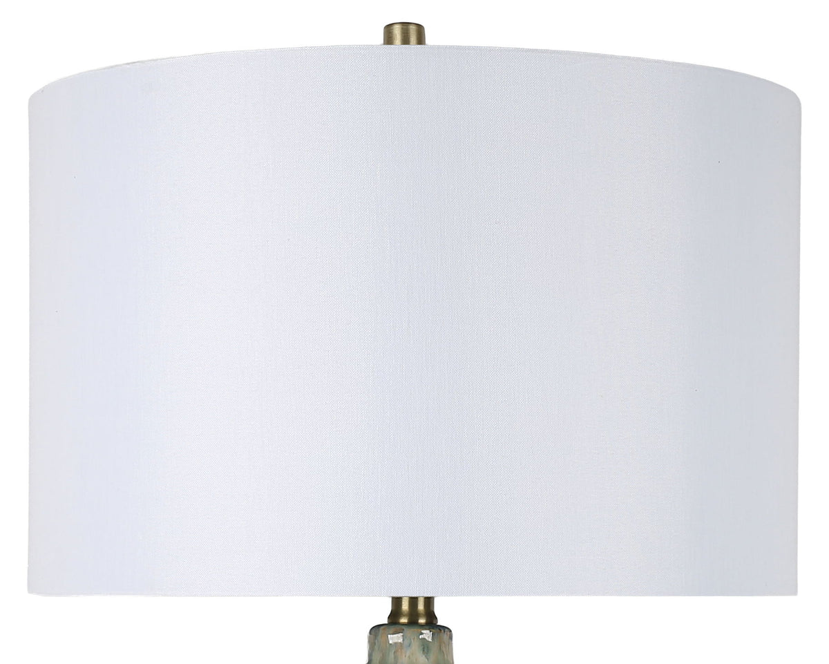Shoreline Reverie - 28 X 18 - Ceramic Table Lamp - Sea Glass Glaze