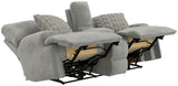 Renaldo - Power Console Loveseat With Zero Gravity Recline - Stone
