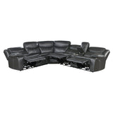 Fargo - (3) 3 Piece Power Reclining Sectional With Right Console - Dark Gray