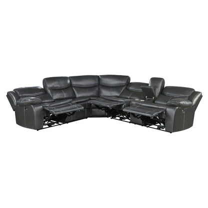 Fargo - (3) 3 Piece Power Reclining Sectional With Right Console - Dark Gray