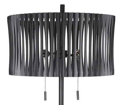Midnight Cadence - 68 X 18 - Metal Floor Lamp - Matte Black, Soft Gold