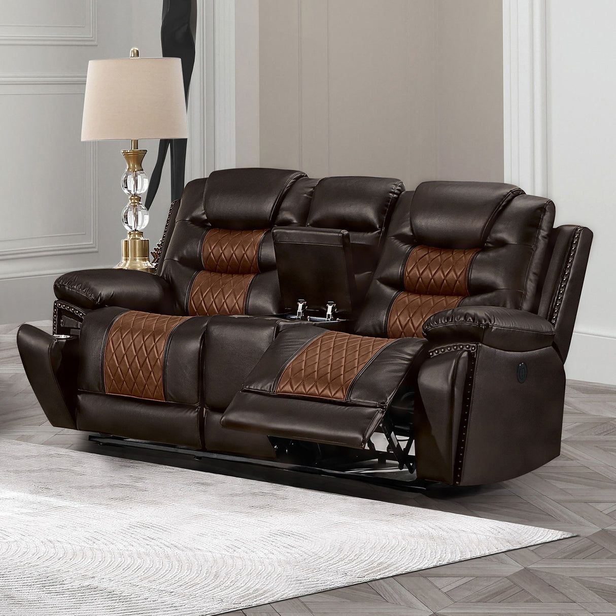 Nikko - Console Loveseat With Dual Recliners