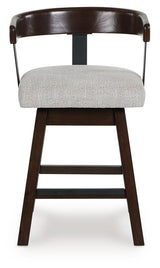 Haddigan - Upholstered Swivel Barstool (Set of 2) - Dark Brown