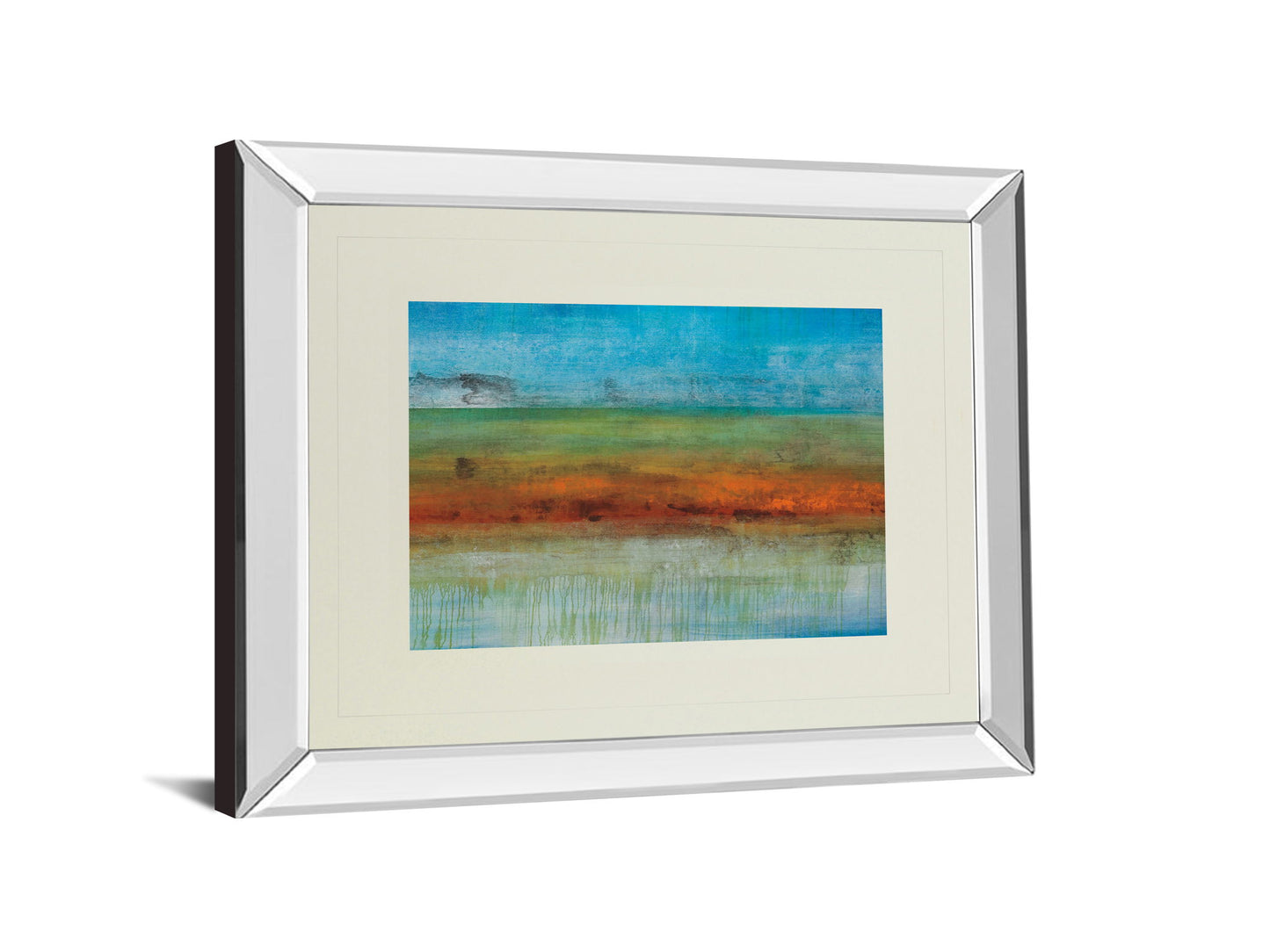 Brisbane By Brent Foreman - Mirror Framed Print Wall Art - Light Blue