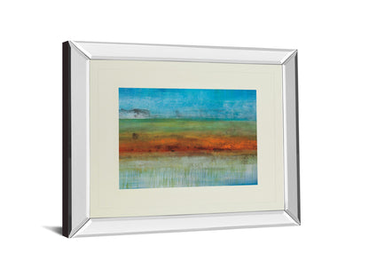 Brisbane By Brent Foreman - Mirror Framed Print Wall Art - Light Blue
