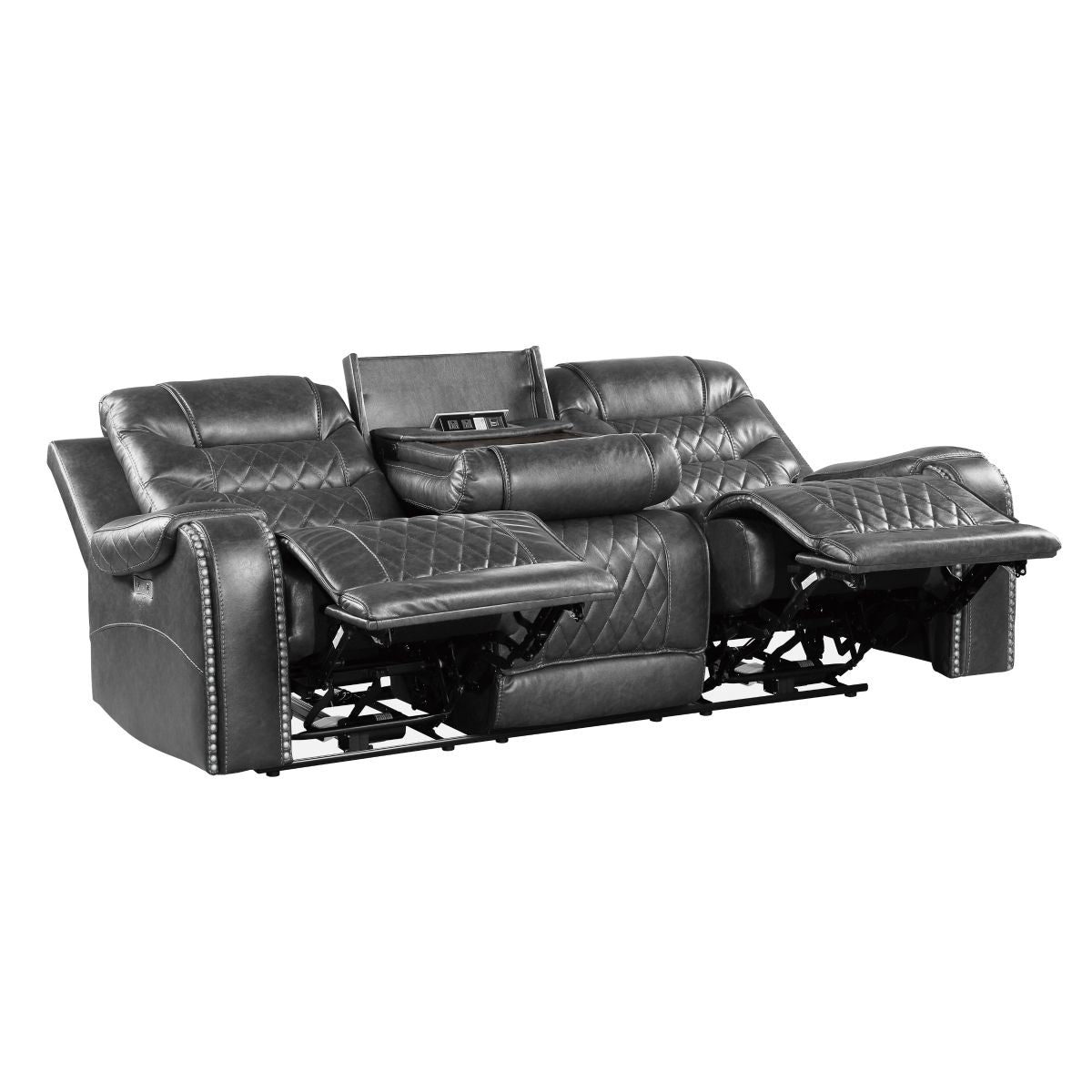 Putnam - Power Double Reclining Sofa With Center Drop-Down Cup Holders, Receptacles And USB Ports