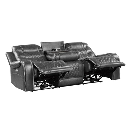 Putnam - Power Double Reclining Sofa With Center Drop-Down Cup Holders, Receptacles And USB Ports