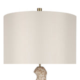 "Sculptural Serenity" Ceramic Table Lamp (Set of 2) - Stone / Soft Gold