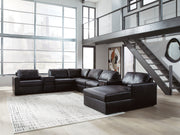 Furniture City - MS - Ashley Furniture - ModMax II Sectional - RAF 8-Piece Sectional with Chaise and Audio Consoles / Black - 74305S48