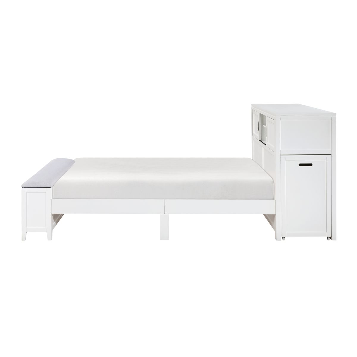 Sloane - Bookcase Bed With Hidden Desk, Stool And Storage Bench