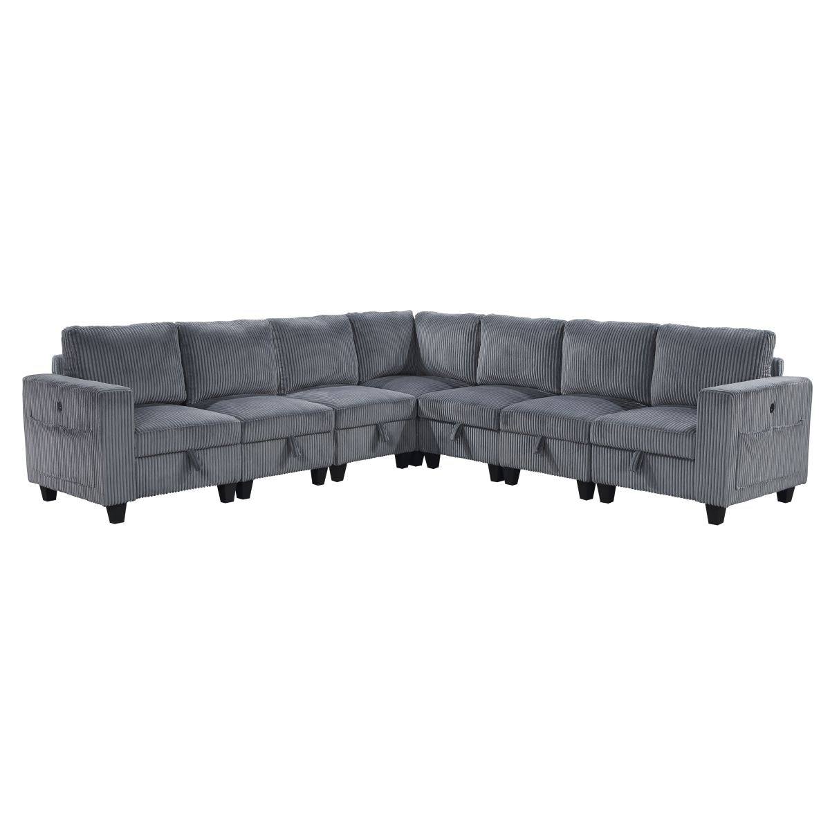 Walterboro - Sectional With Storage, Storage Pouches And Charging Ports