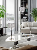 "Crystal Elegance II" Metal Table Lamp (Set of 2) - Polished Nickel / Clear Crystal