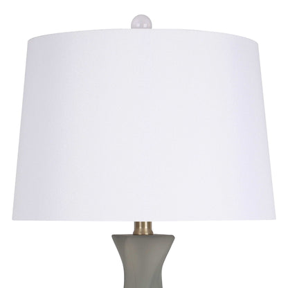 "Sage Elegance" Art Glass Table Lamp (Set of 2) - Frosted Sage Green / Frosted Crystal