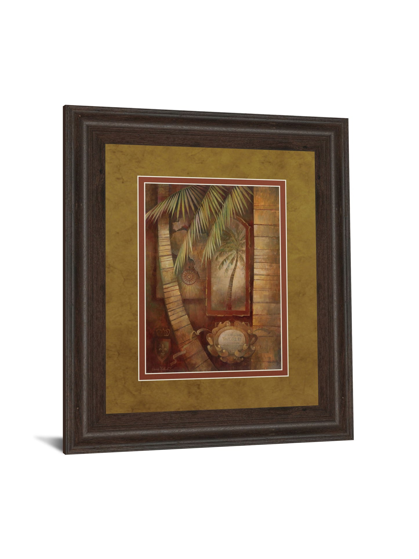Global Winds Il By Eliane Volherbst-Lane - Framed Print Wall Art - Light Brown