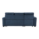 Barbara - Reversible Sectional With Hidden Storage And Pull-Out Bed - Blue