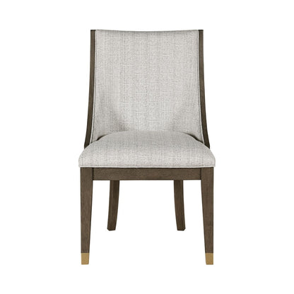 Griffin - 5 Piece Set (Table & 4 Arm Chairs) - Dark Brown / Pearl Silver
