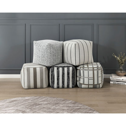 Easley - Pewter Pouf - Multicolor