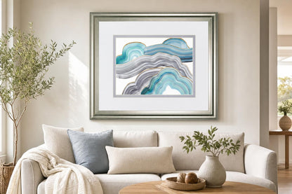 34x40 Cloudy Day II By Melissa Wang - Light Blue