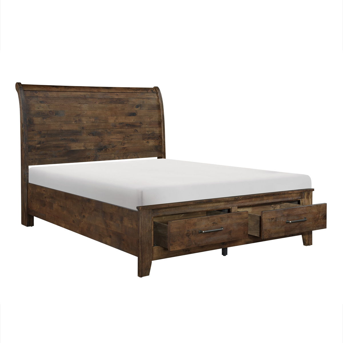 Jerrick - Sleigh Platform Bed With Storage Footboard