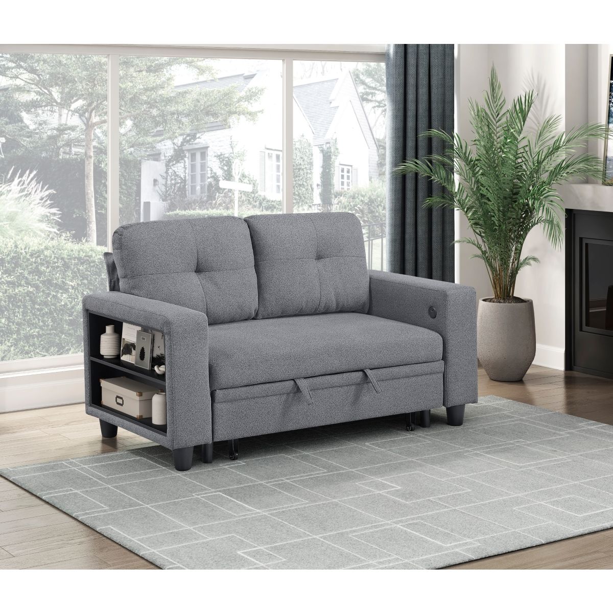 Robinson - Loveseat With Pull-Out Bed, Shelves And Charging Ports